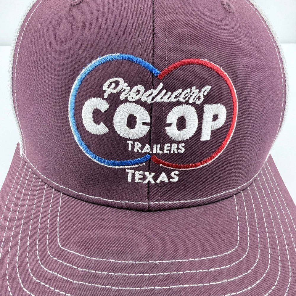Richardson 112 CO-OP Trucker Hat Mens OSFA Maroon White Texas Producers Mesh Cap - Picture 5 of 11